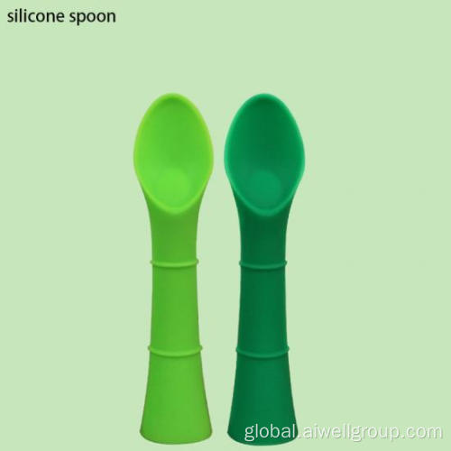 Silicone Baby Spoon Baby Food Grade Silicone Feeding Spoon Manufactory